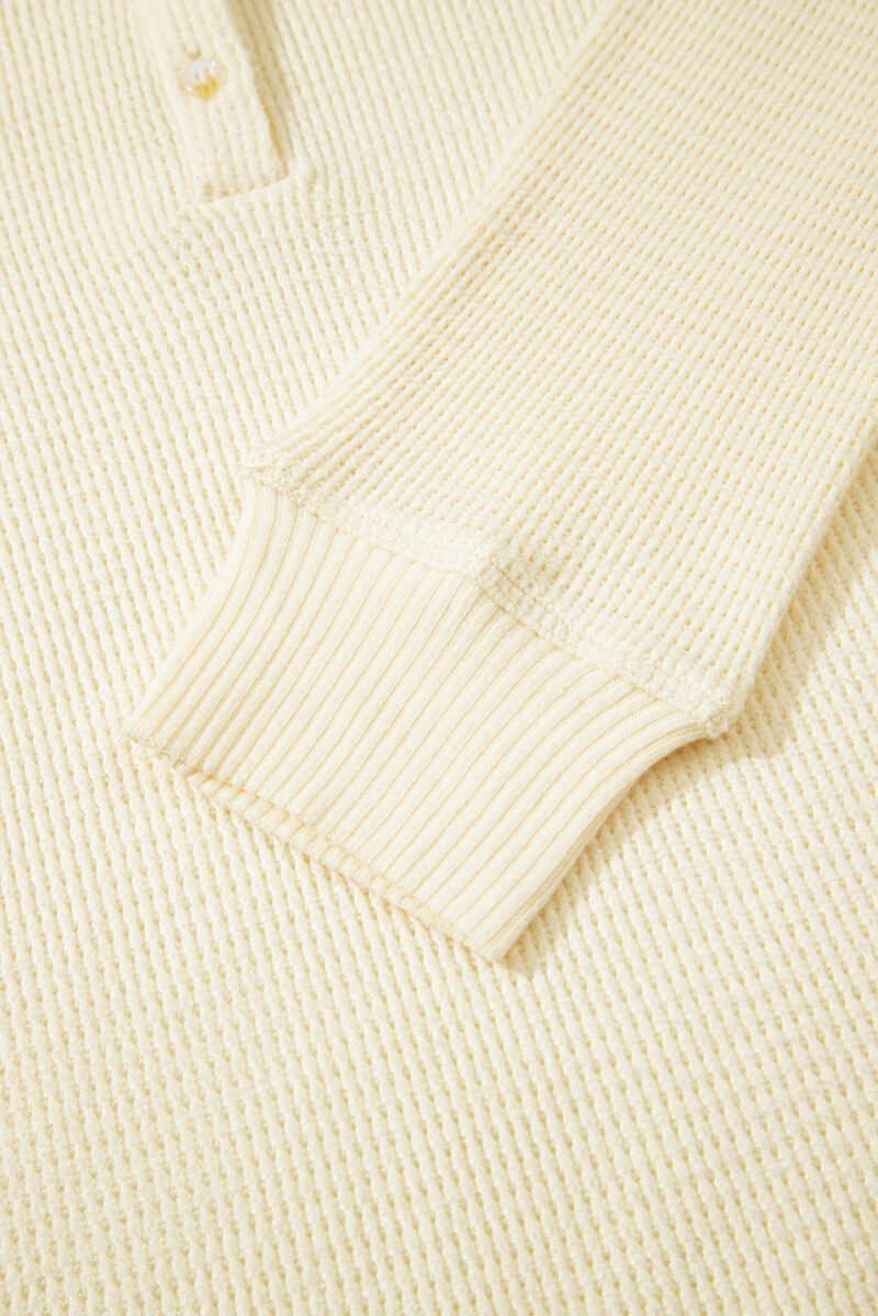 Oatmeal Henley Top - Image 15