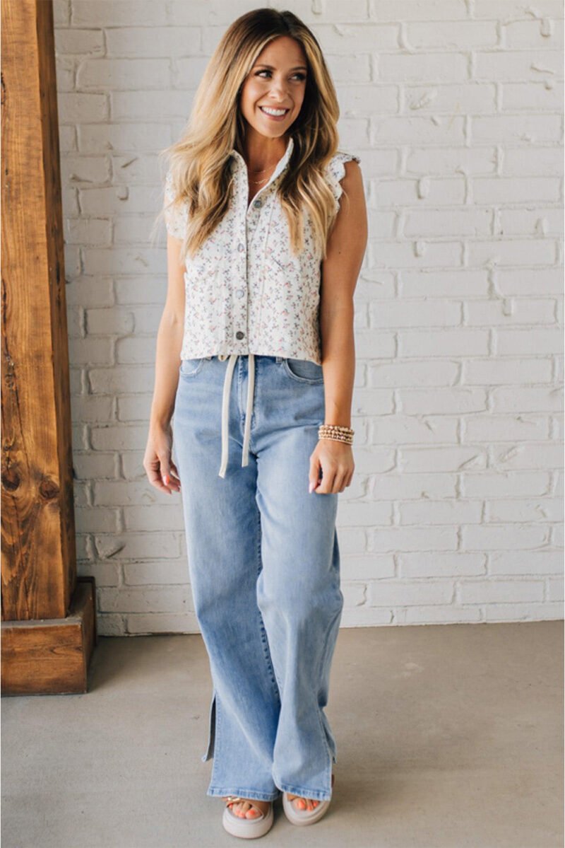 High Rise Drawstring Jeans - Image 7