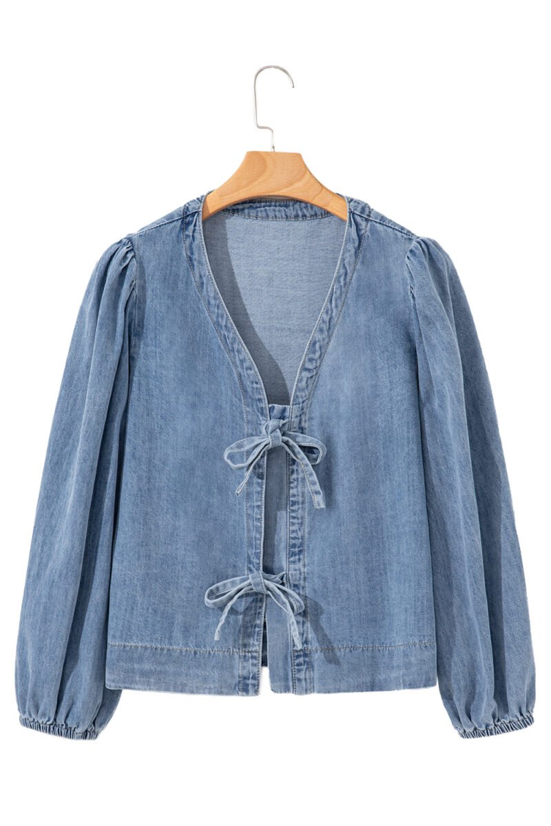 Dusk Puff Sleeve Denim Top - Image 22