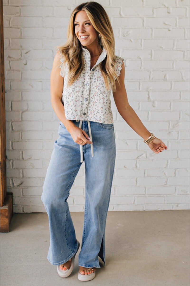 High Rise Drawstring Jeans - Image 8