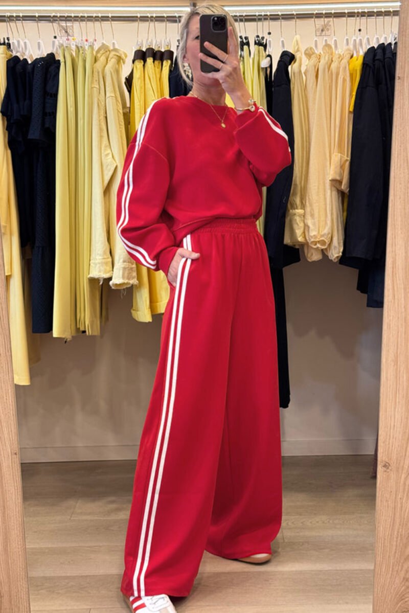 Red Varsity Sweatpants Set - Image 3