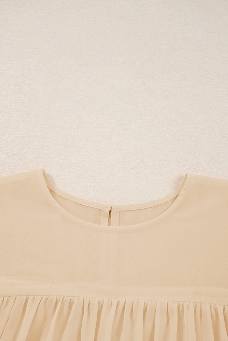 Parchment Ruffle Chiffon Blouse - Image 11