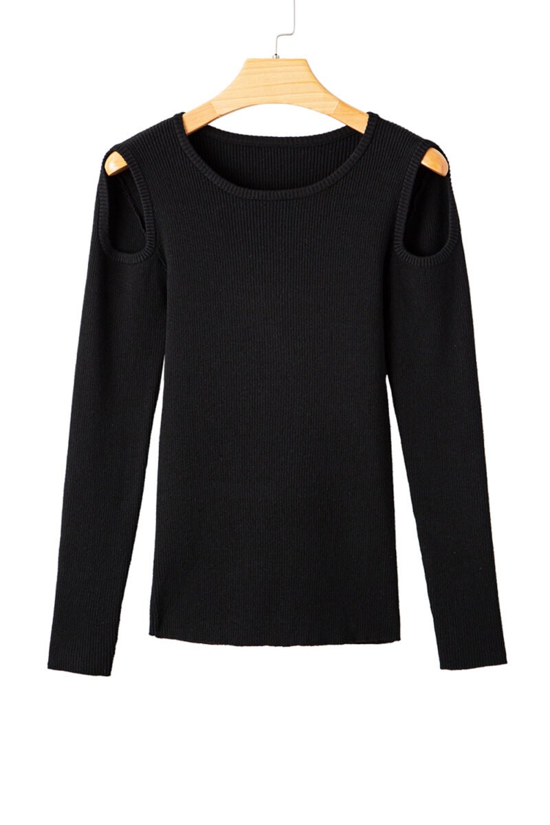 Giv'em the Cold Shoulder Sweater - Image 23
