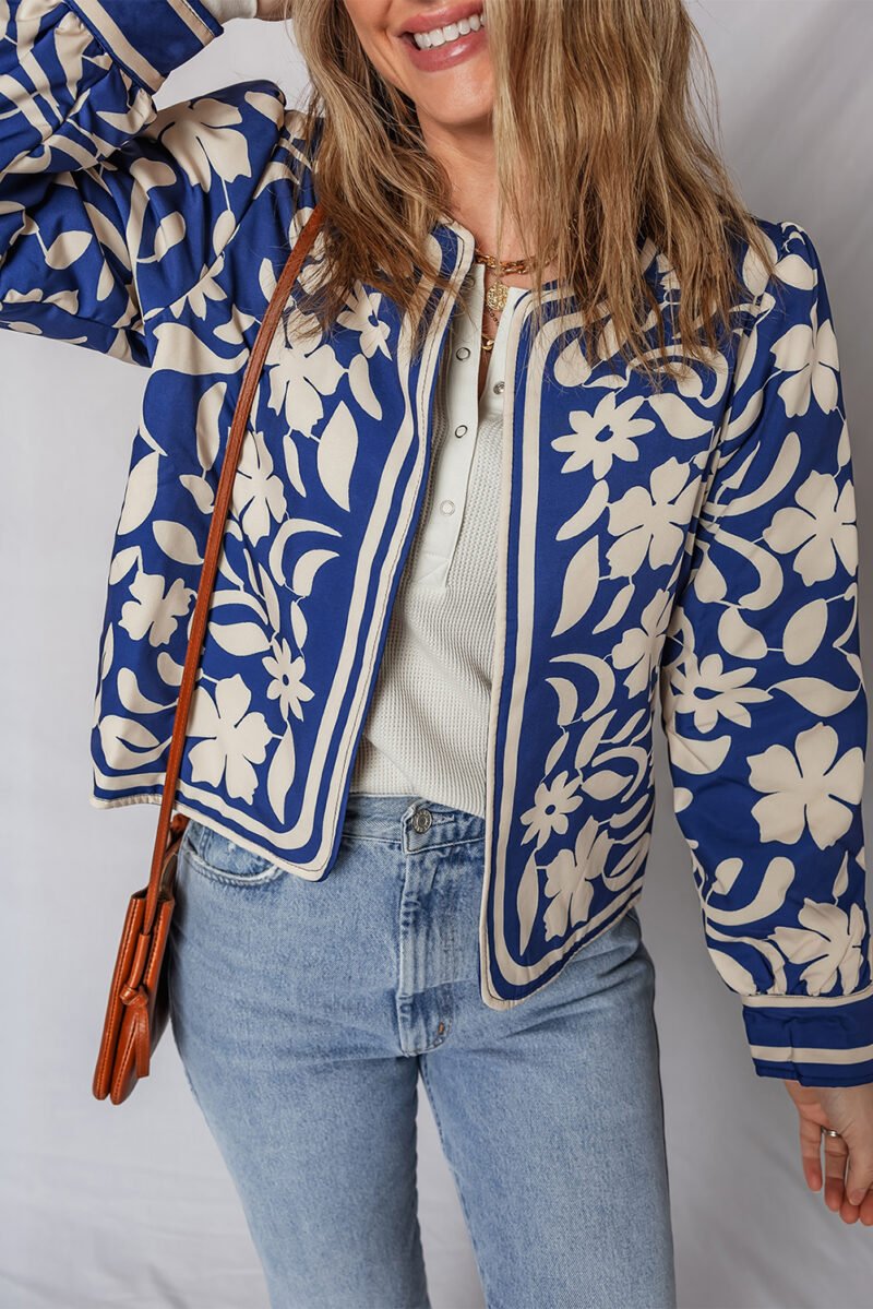 Blue Floral Tile Jacket - Image 8