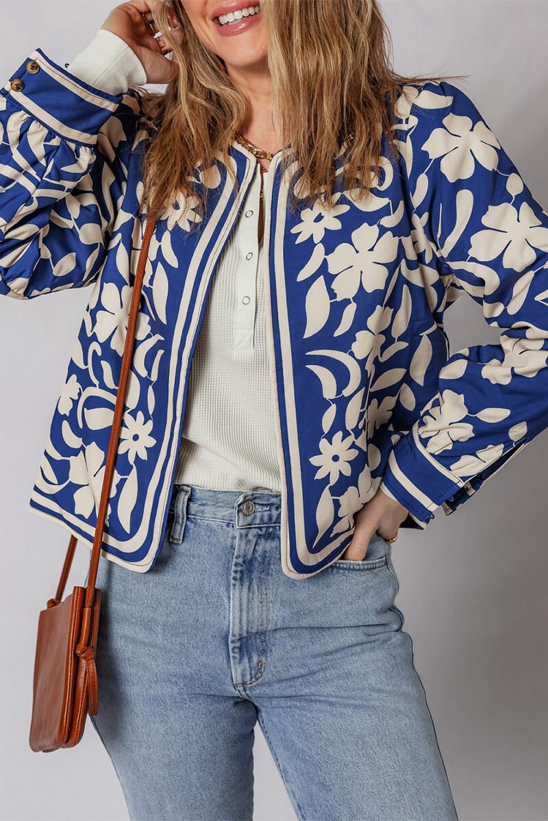 Blue Floral Tile Jacket