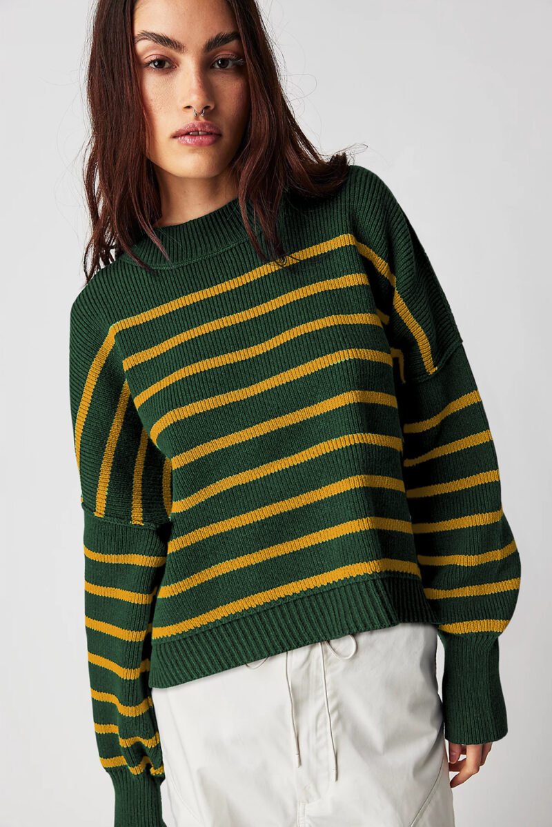 Green Stripe Baggy Sweater - Image 4