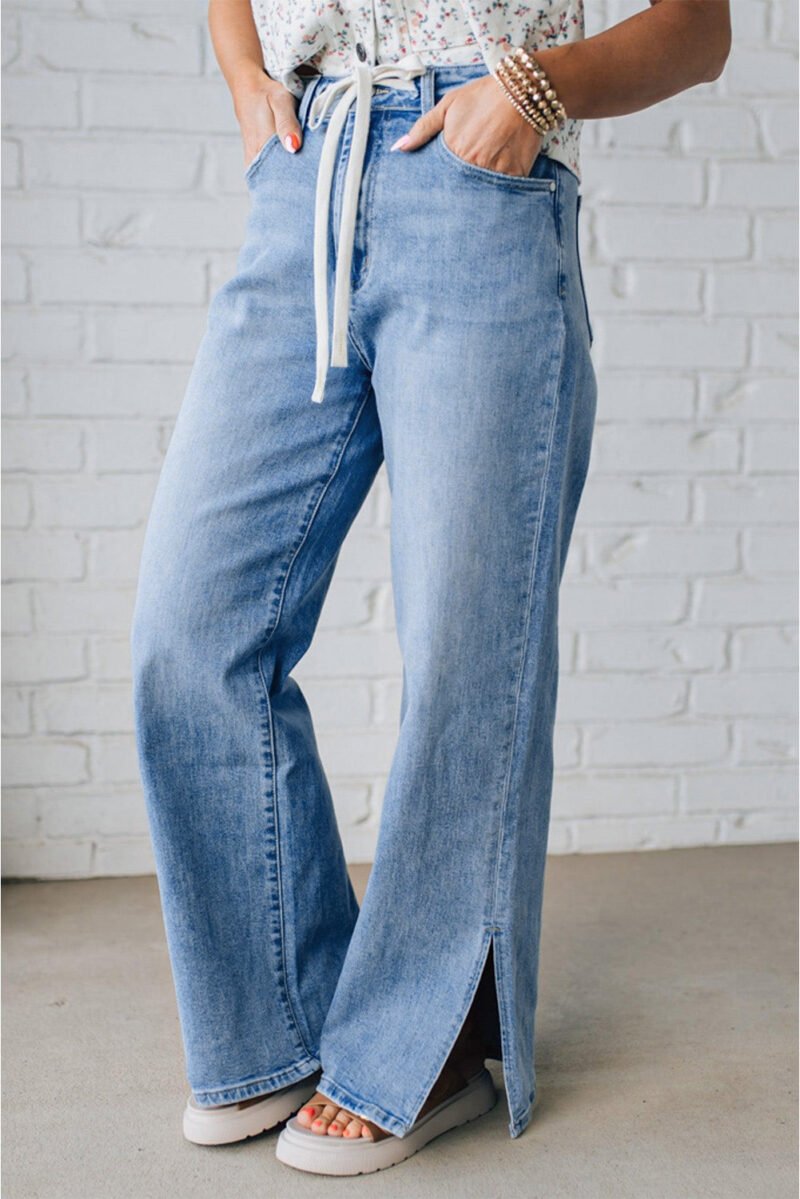 High Rise Drawstring Jeans - Image 4