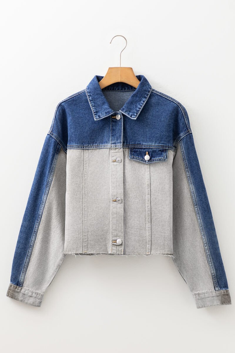 Color Block Denim Jacket - Image 7