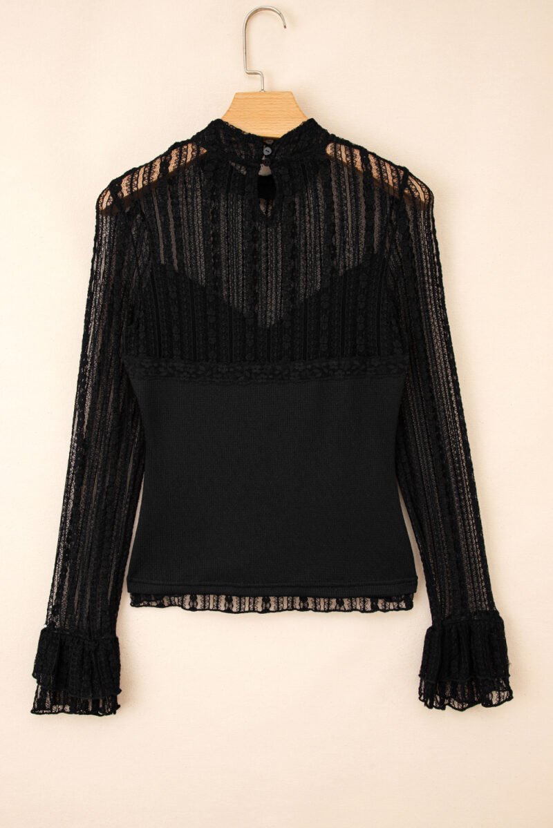 Electric Rose Black Lace Top - Image 8