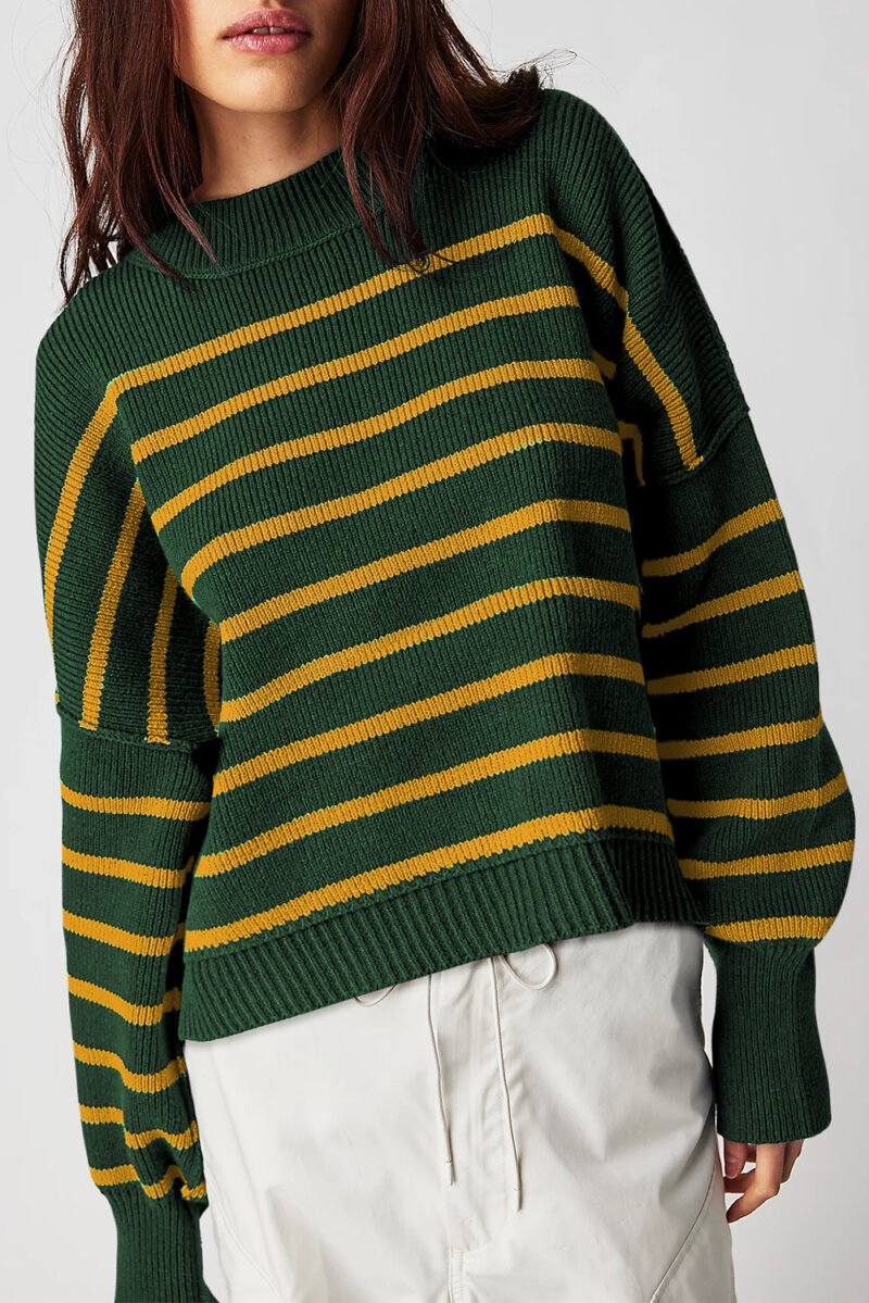Green Stripe Baggy Sweater