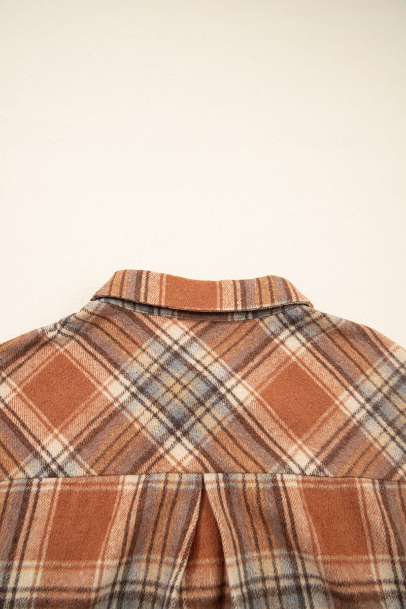 Brown Plaid Shacket - Image 4