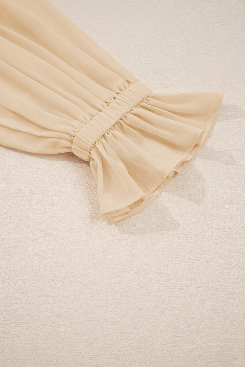 Parchment Ruffle Chiffon Blouse - Image 13