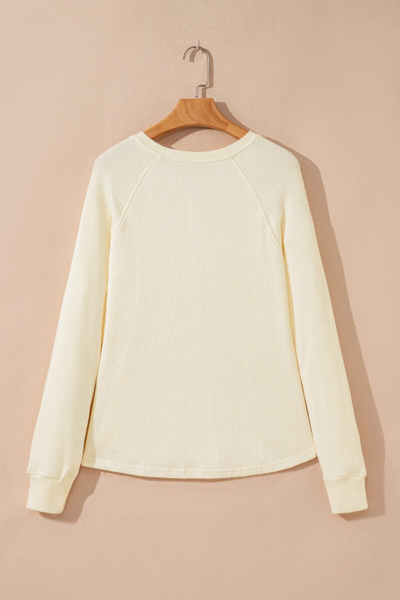 Oatmeal Henley Top - Image 10