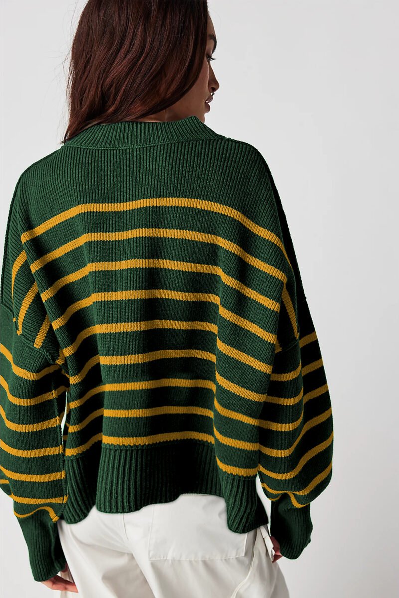 Green Stripe Baggy Sweater - Image 2