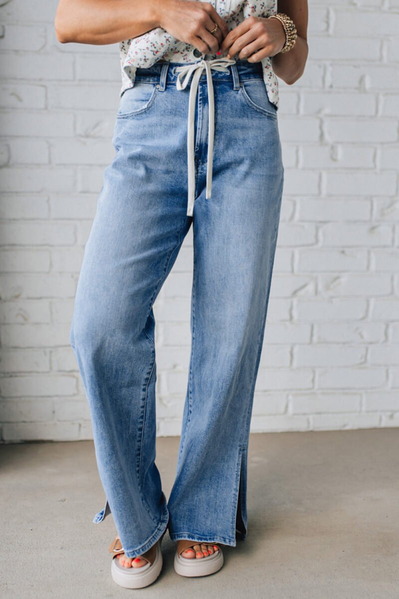 High Rise Drawstring Jeans - Image 5