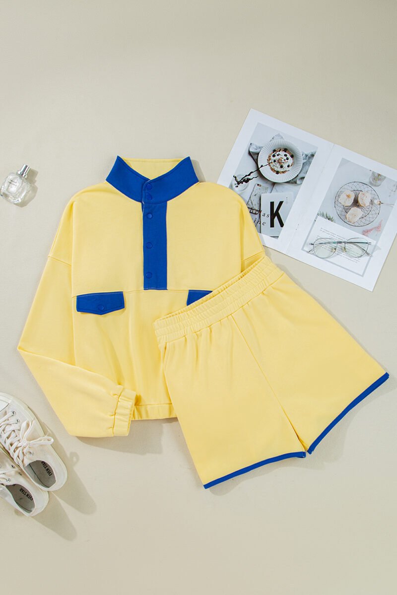 Color Block Pullover and Shorts