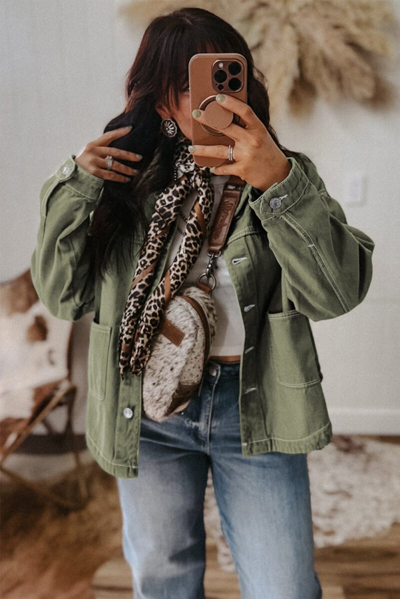 Smoke Green Denim Jacket - Image 2