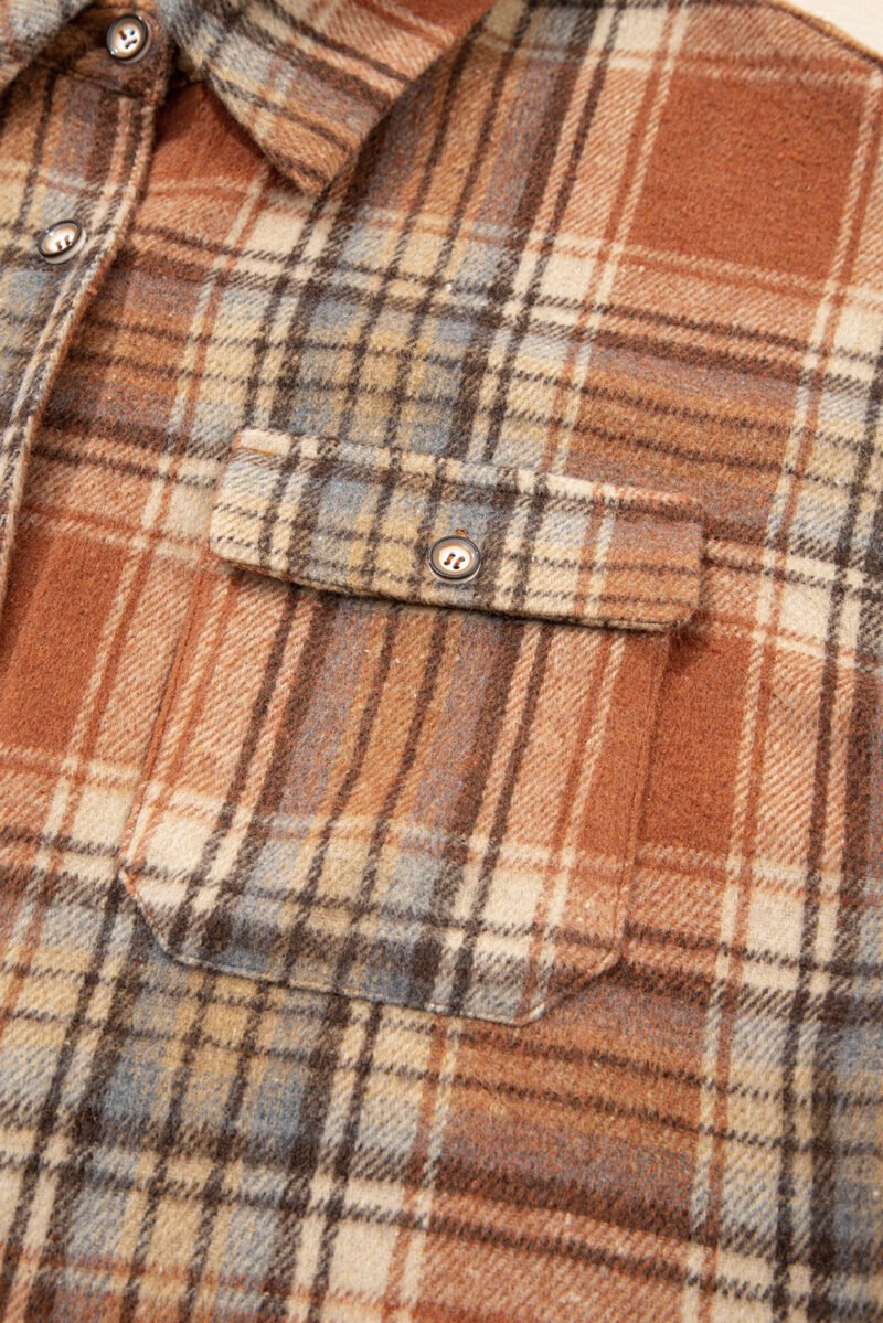 Brown Plaid Shacket - Image 7