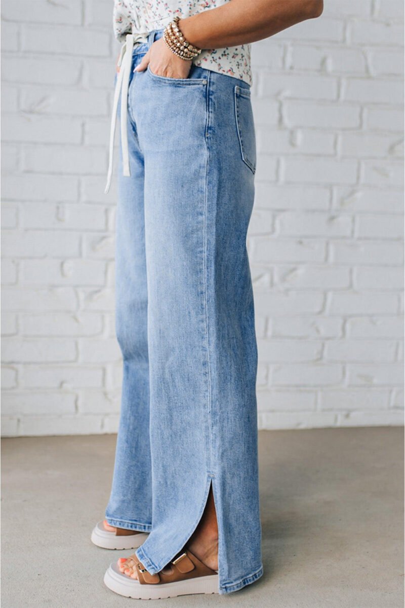 High Rise Drawstring Jeans - Image 3