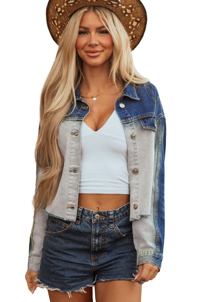 Color Block Denim Jacket - Image 22