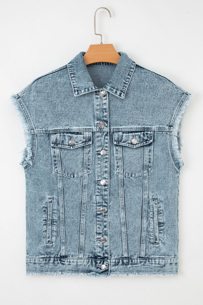 Demi Frayed Denim Vest - Image 2