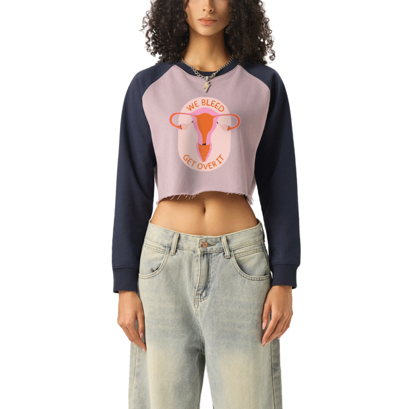 Get Over It Raglan Crop Sweat Shirt - Image 13