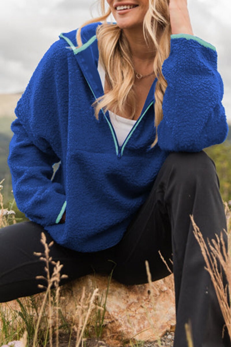 Sky Blue Sherpa Pullover