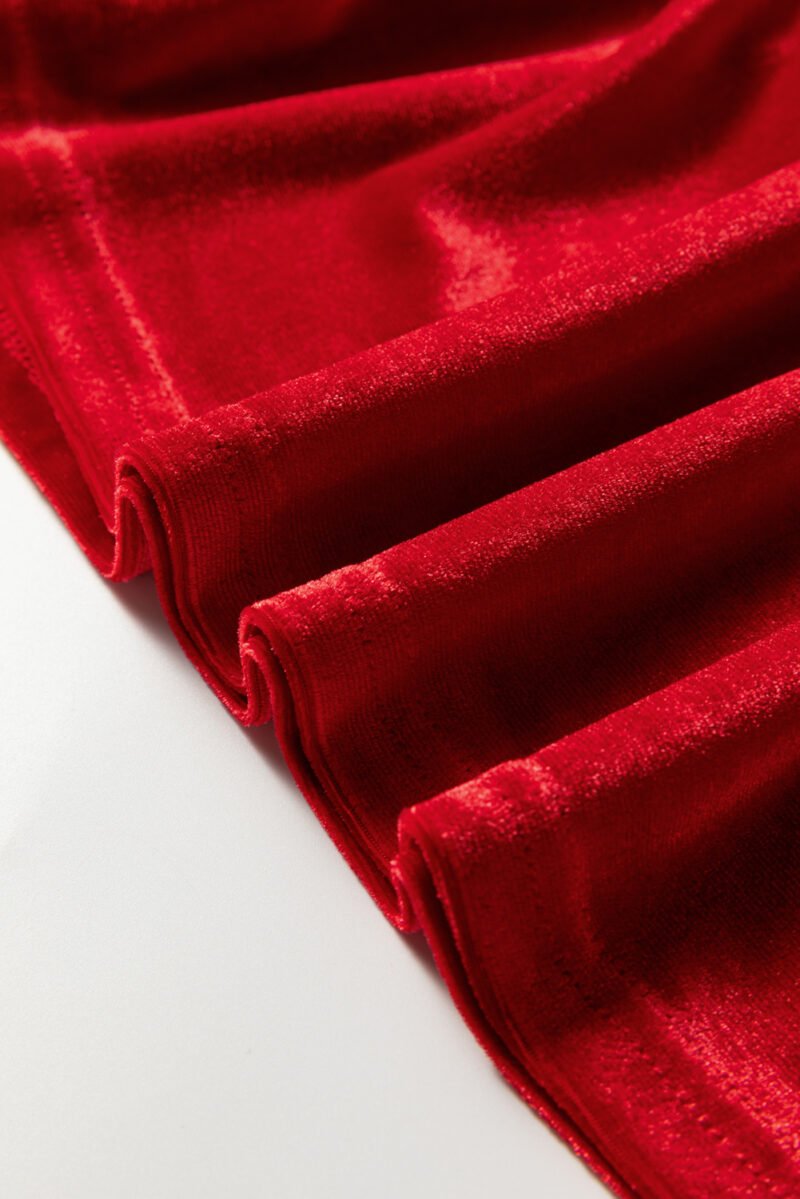 Red Velvet Peplum Blouse - Image 6