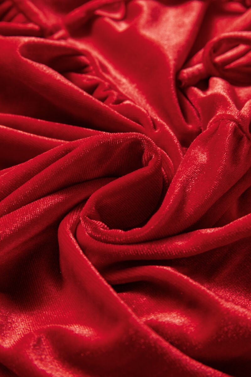 Red Velvet Peplum Blouse - Image 5