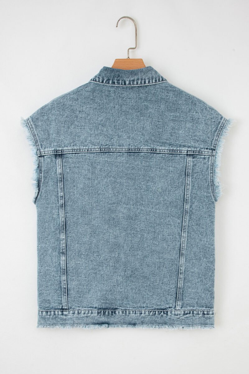 Demi Frayed Denim Vest - Image 3