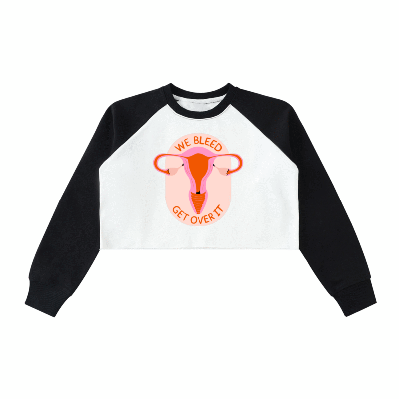 Get Over It Raglan Crop Sweat Shirt - Image 2