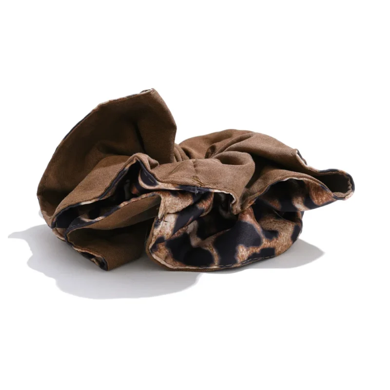 Dark Leopard Scrunchy - Image 3