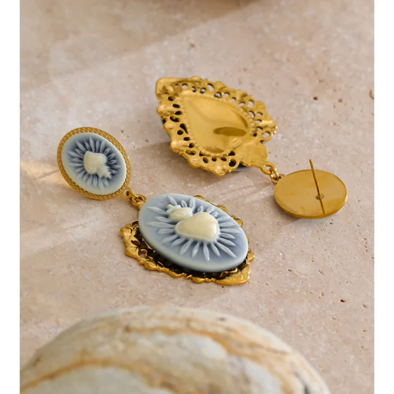 Sacred Heart Drop Earring - Image 4