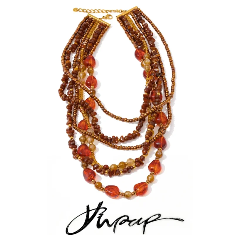Amber Warmth Bib Necklace