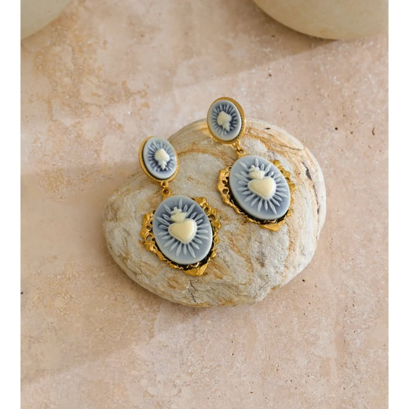 Sacred Heart Drop Earring - Image 3