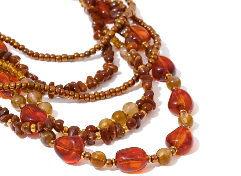 Amber Warmth Bib Necklace - Image 7