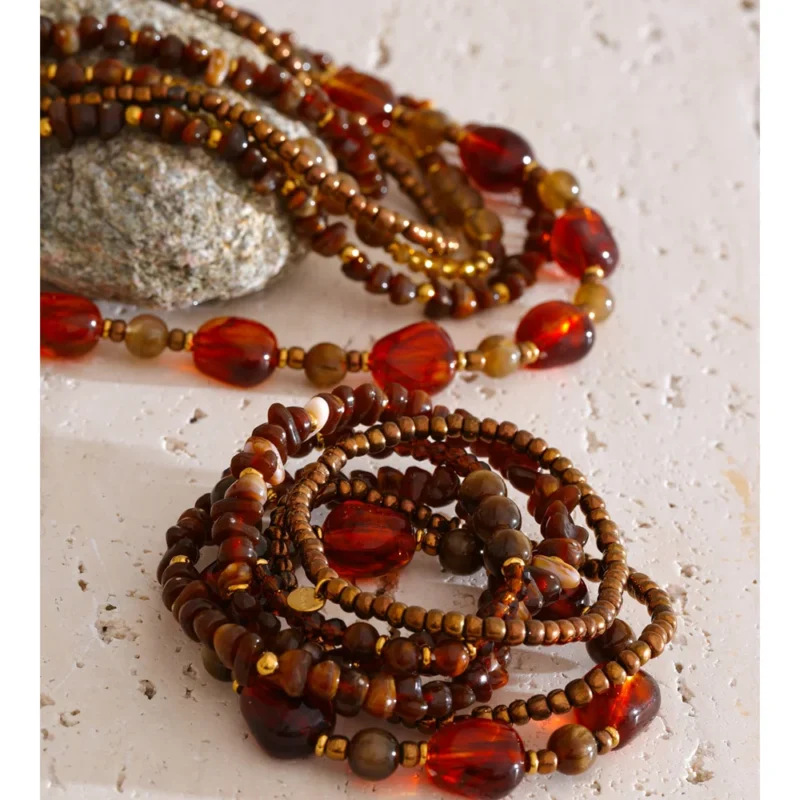 Amber Warmth Bib Necklace - Image 5