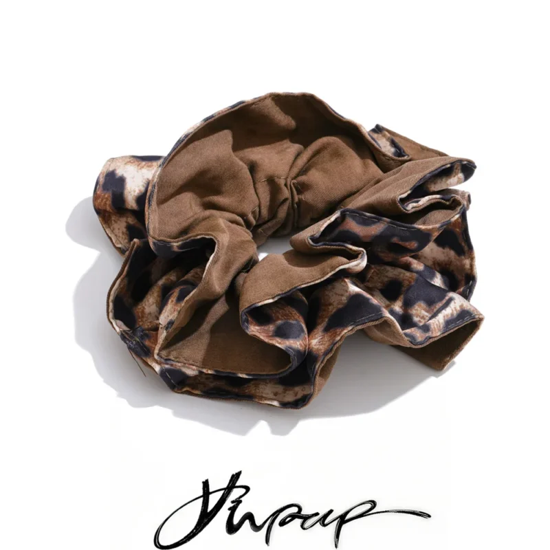 Dark Leopard Scrunchy - Image 2