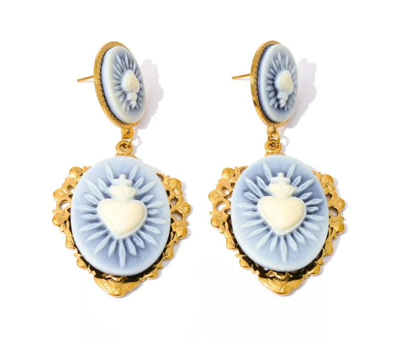 Sacred Heart Drop Earring