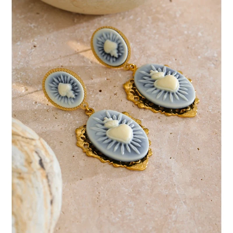 Sacred Heart Drop Earring - Image 2