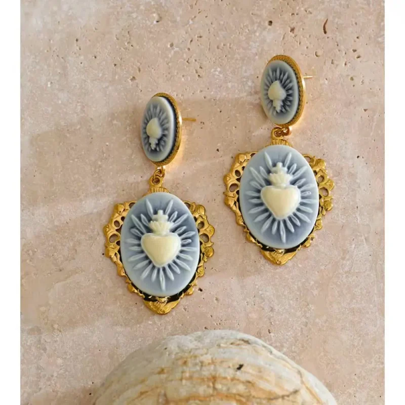 Sacred Heart Drop Earring - Image 5