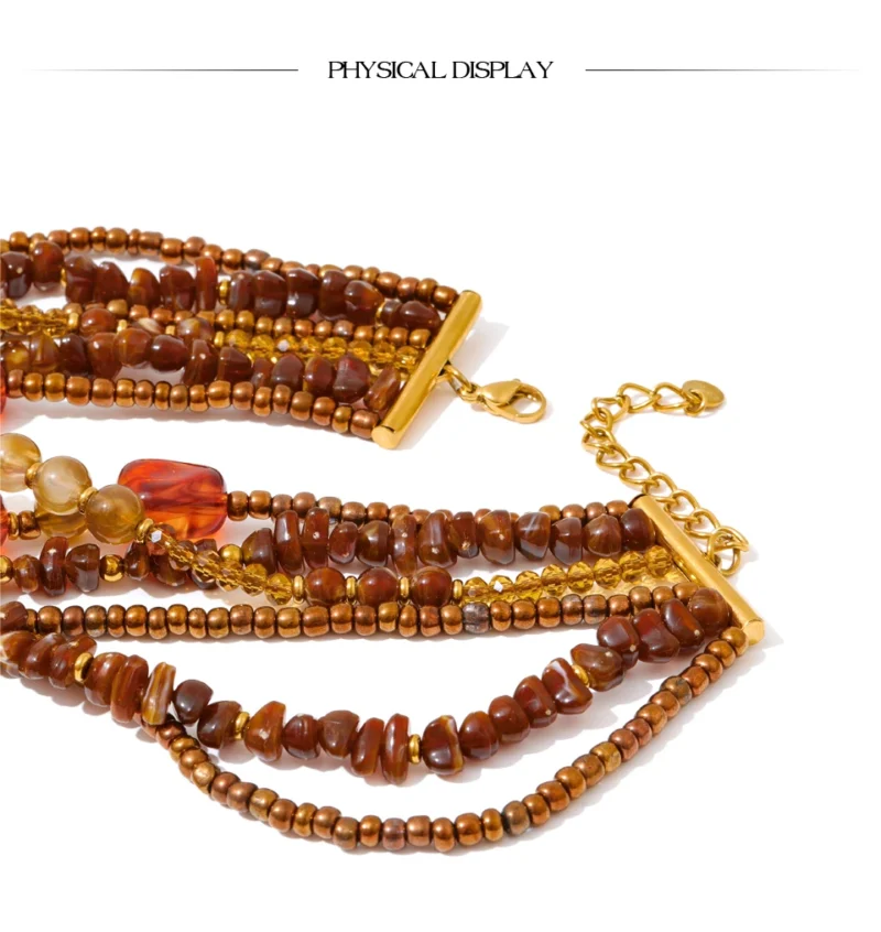 Amber Warmth Bib Necklace - Image 8