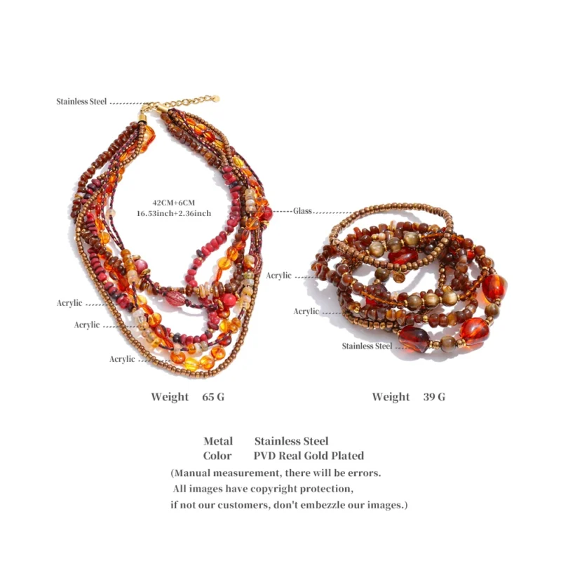 Amber Warmth Bib Necklace - Image 6