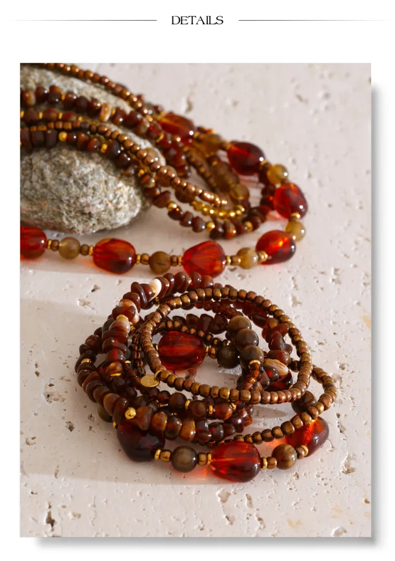 Amber Warmth Bib Necklace - Image 9