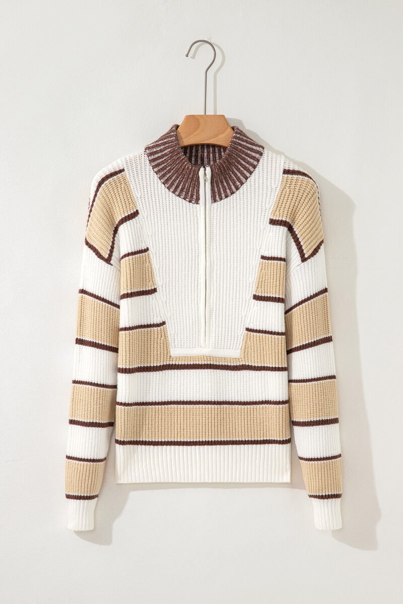 Half Zip Drop Shoulder Sweater - Image 5