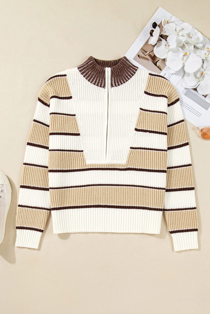 Half Zip Drop Shoulder Sweater - Image 3