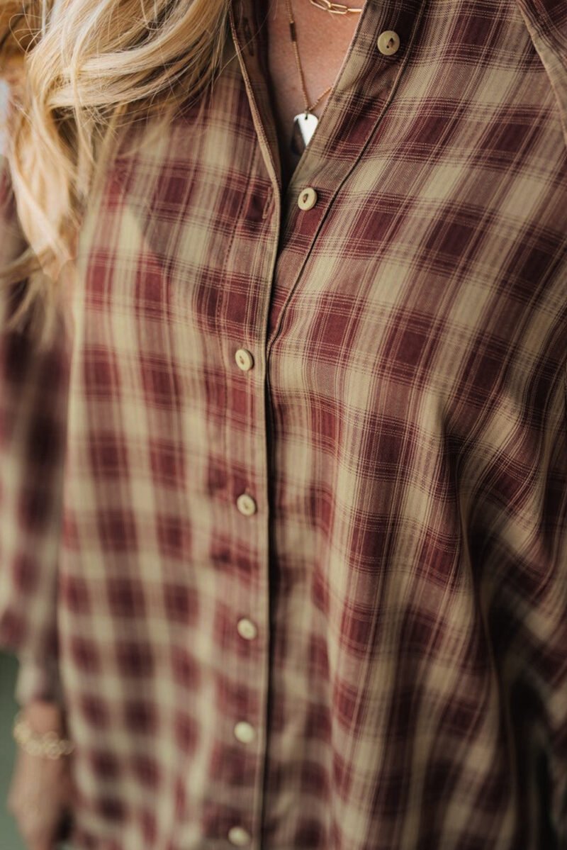 Plaid Ruffled Shirt Dress - Image 8