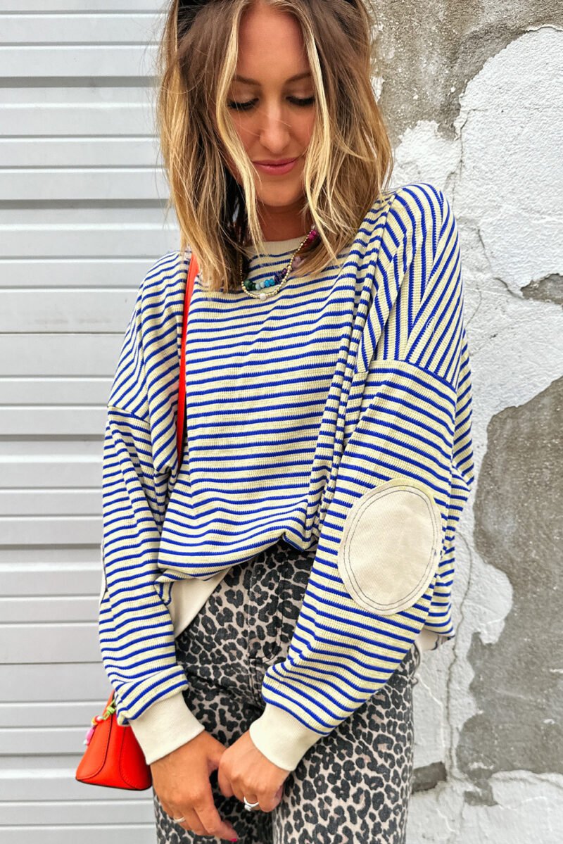 Sailor Blue Stripe Sweatshirt - Image 2