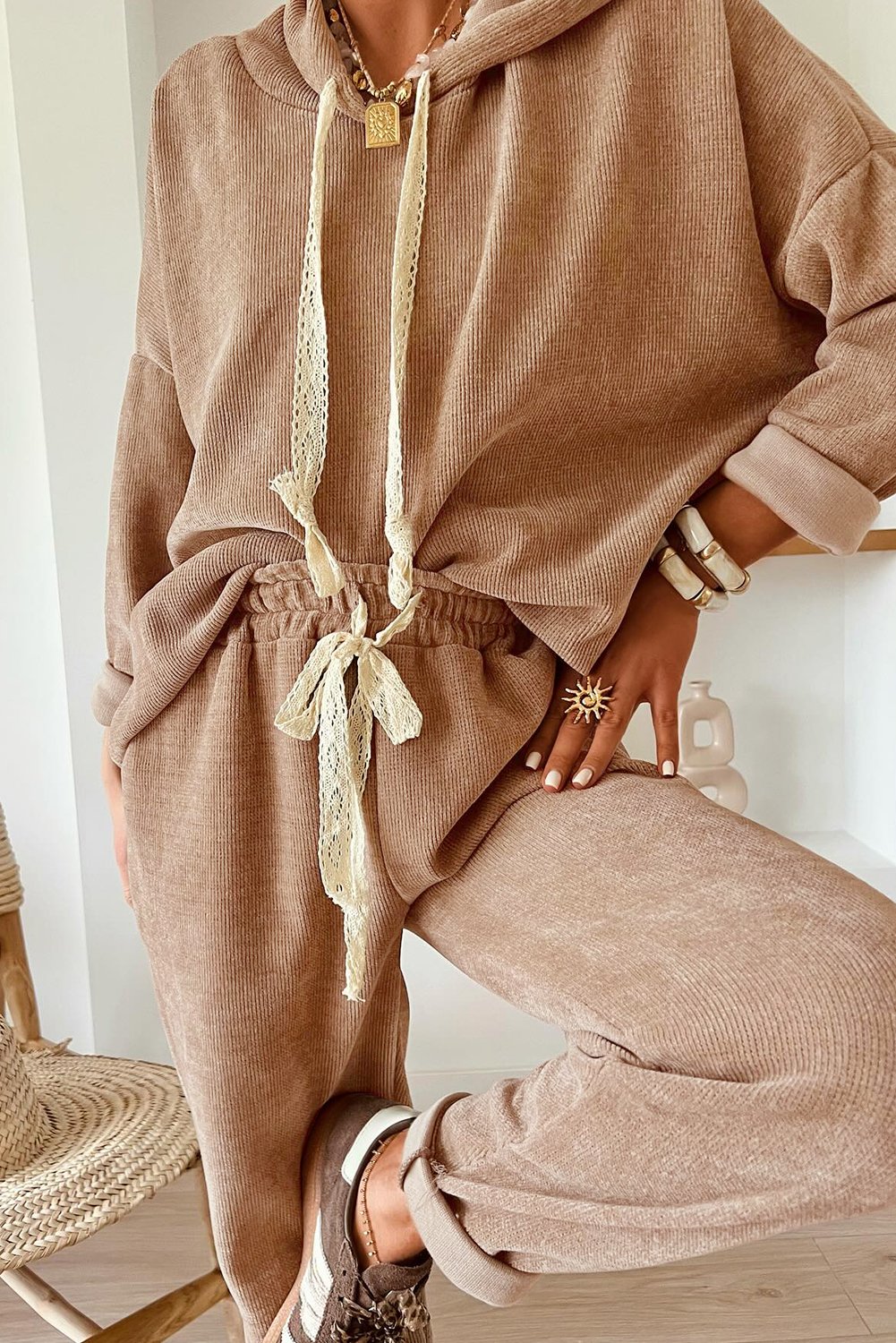 Slouchy and Lace Lounge Set