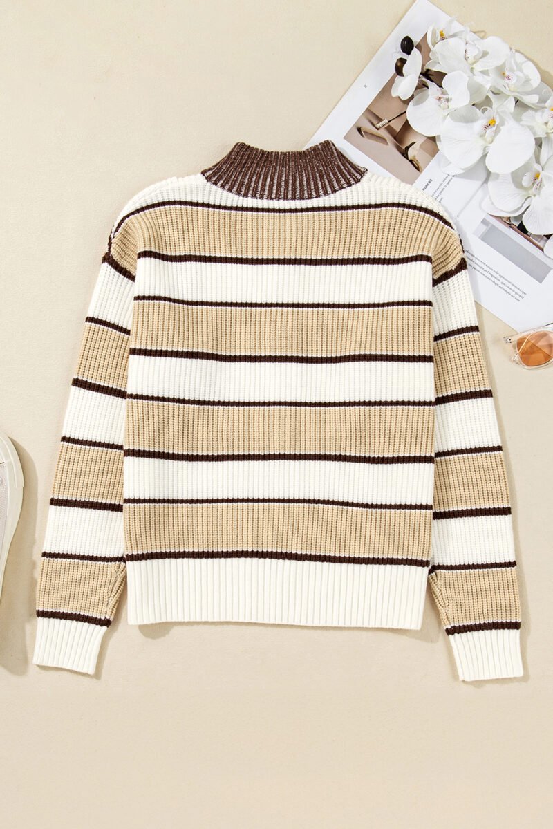 Half Zip Drop Shoulder Sweater - Image 4